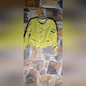 J. London lime green button down top